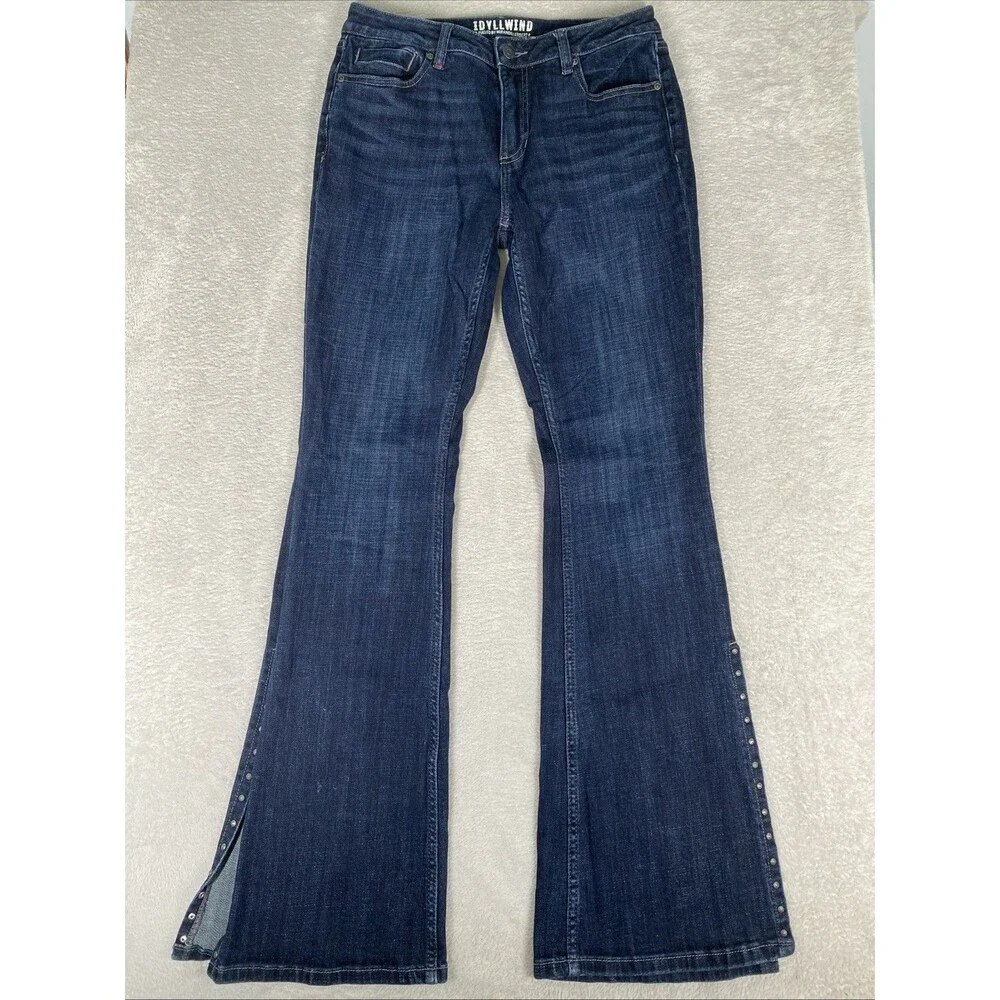 Idyllwind Miranda Lambert Jeans Elliston Studded Slit Boot Women's 10x34 Dark - Picture 1 of 9